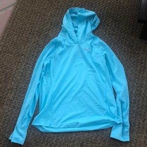 Nike running Dri fit hooded long sleeve top